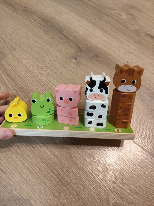 Дитячий сортер ферма, кубики  tooky toy