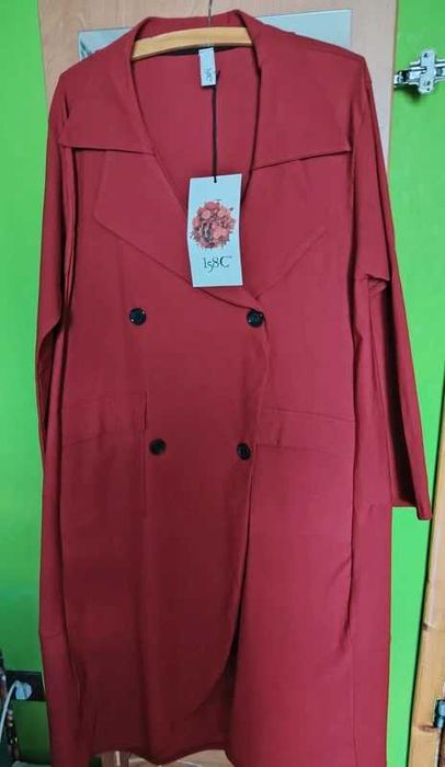 Płaszcz 158C w kolorze bordo burgund nowy