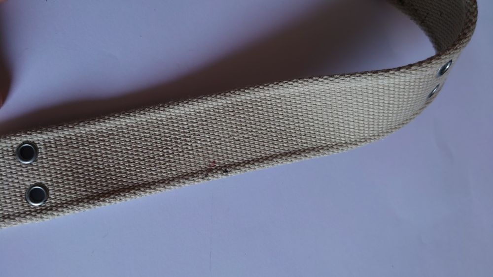 Pasek parciany 107 cm beżowy męski damski unisex sprawdź