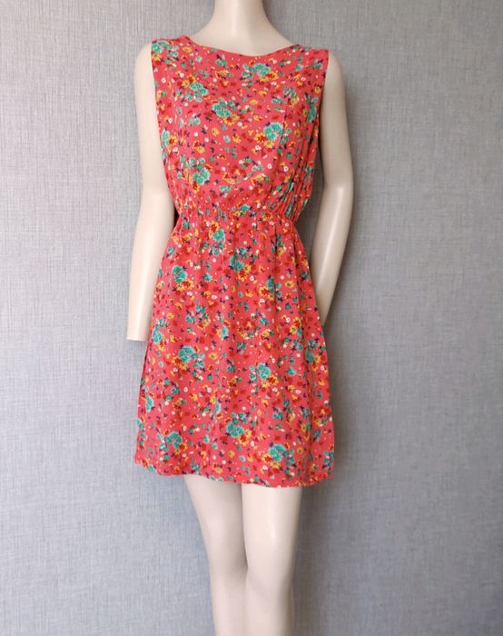 Трендовое платье в цветочек трендова сукня у квіточку коралова туника