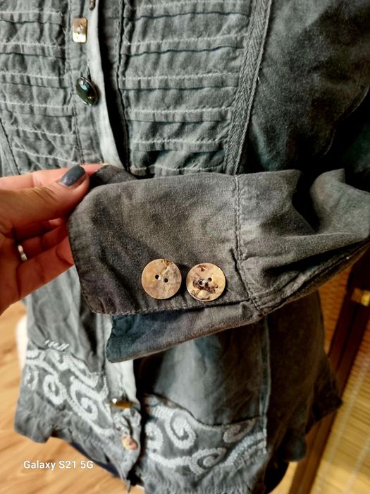 Bottega M żakiet marynarka bluzeczka design boho retro Hafty guziki