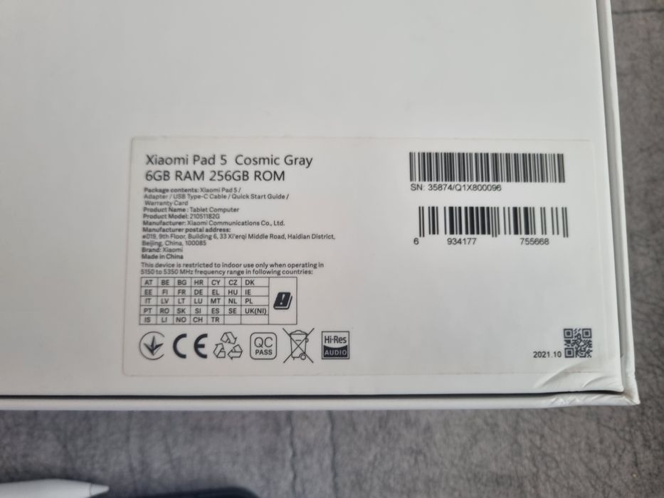 Tablet Xiaomi Pad 5 256gb
