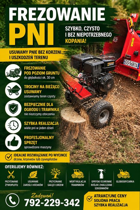 Frezowanie pni uslugi rebakiem