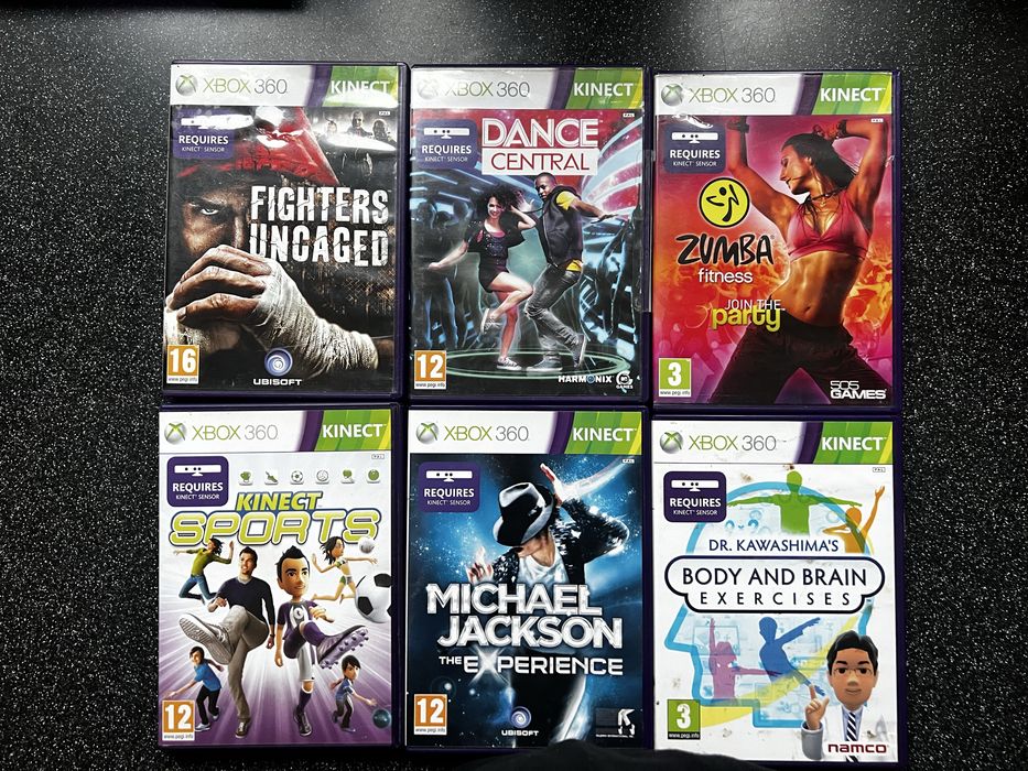 Gry xbox 360 kinect sport, zumba , fighters uncaged , dancece central