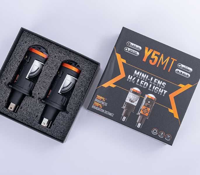Мини линзы Y5MT H4 светодиодные LED, Комплект 2шт ГАРАНТИЯ!