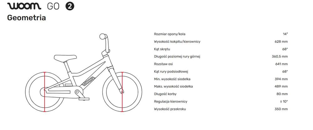 Rower Woom GO 2 14" różne kolory! Raty 0%!
