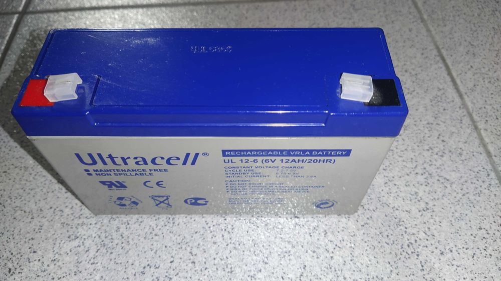 Bateria recarregável  ultracell ul 12-6 (6v 12ah/20hr)