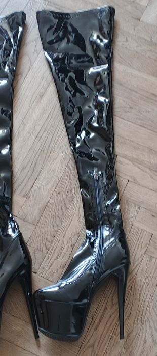Nowe 38 / 39 Mega Sexy Długie kozaki 16cm szpilka