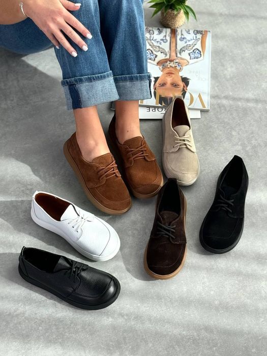 Анатомічні туфлі на шнурках, різні кольори