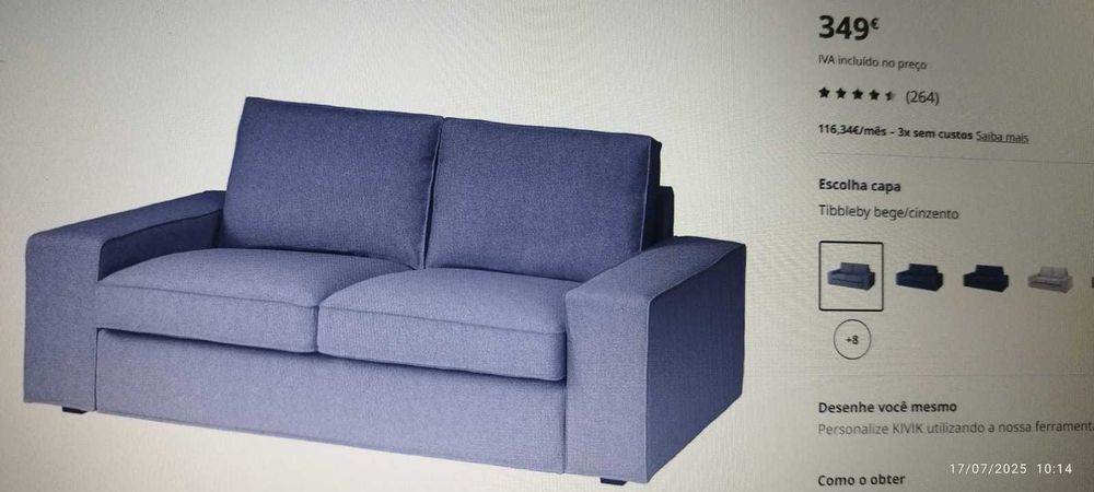 SOFÁ 2 LUGARES Ikea pouco uso