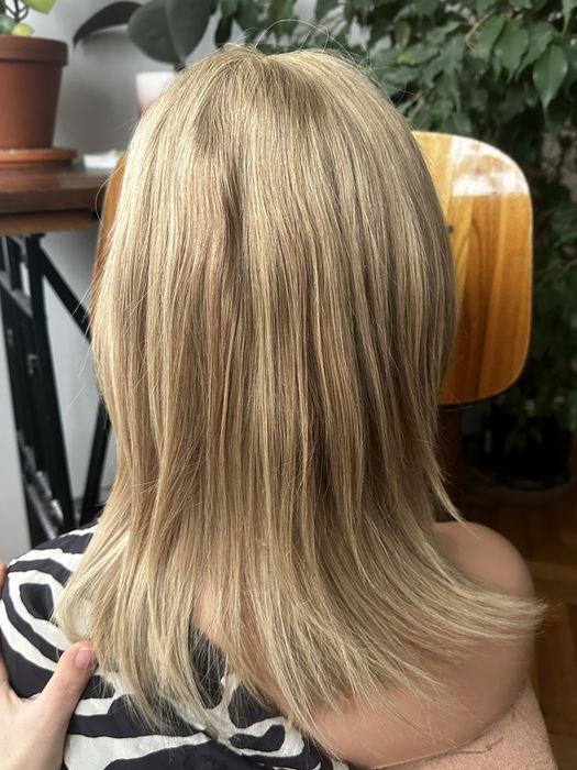 Blond peruka do ramion 100% wlosy naturalne ludzkie