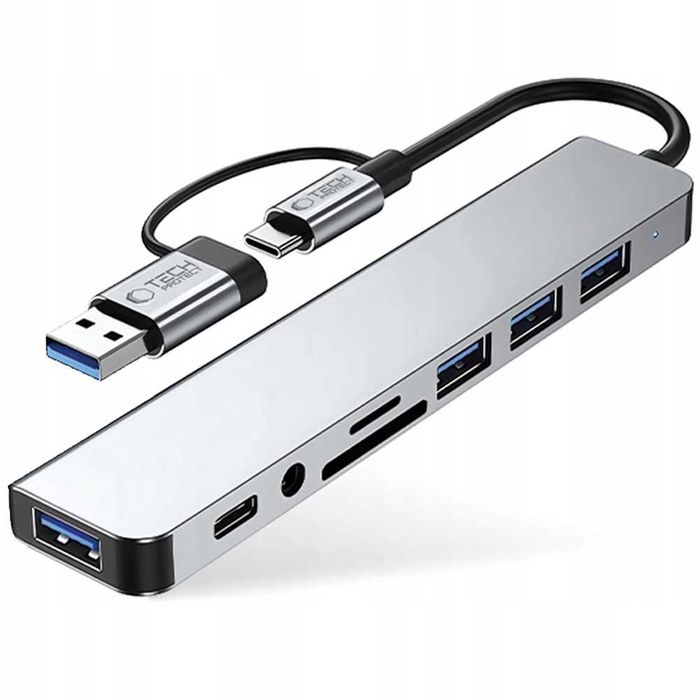Hub Adapter Rozgałęziacz Rozdzielacz Usb-a 3.0 - Usb-c Type-c Do Komputera