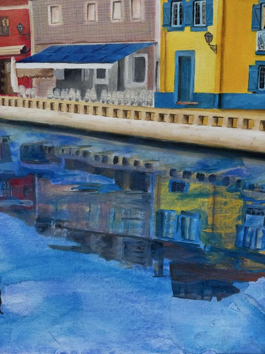 Aveiro - moliceiros no canal - pintura sobre tela