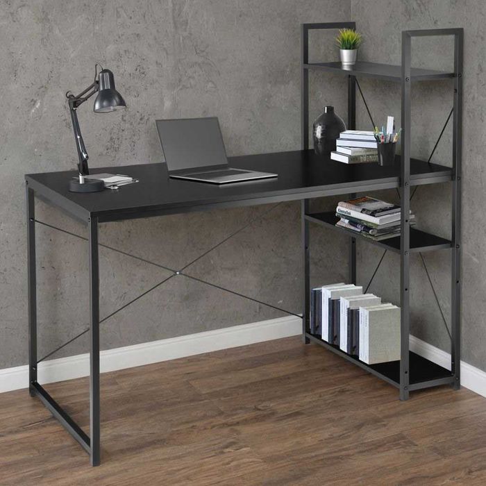 NOWE Biurko Gamingowe Metalowe Komputerowe Loft Czarne Prezent Święta