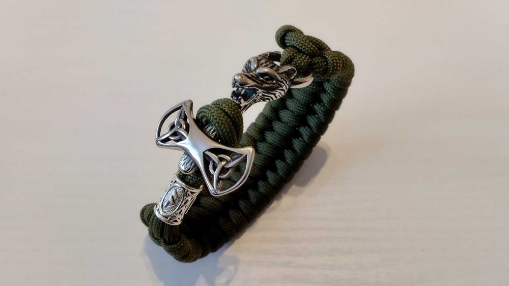 "Вождь" (Індеец)/ "Волк" браслет из паракорда 550