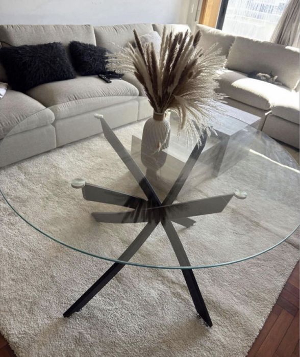 Mesa de vidro 1.20m elegante