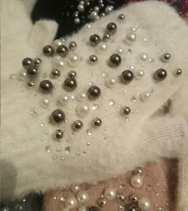 Варежки женские ангора рукавицы - митенки