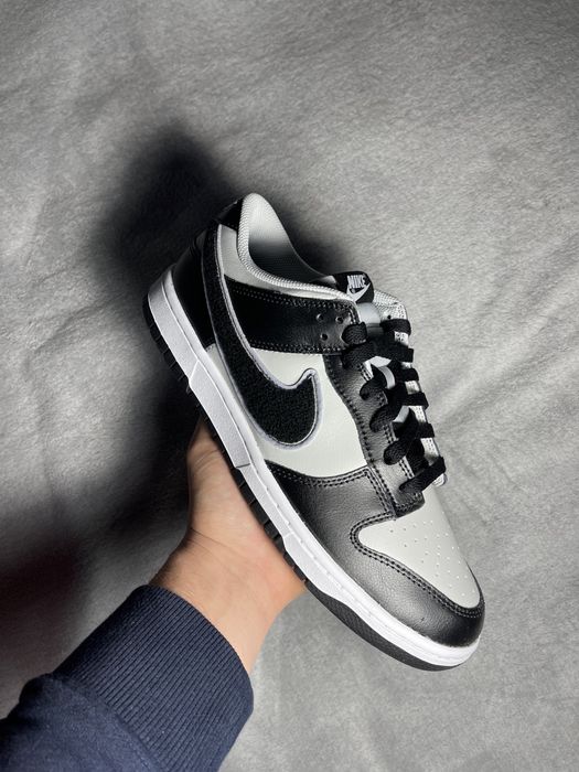 Nike Dunk Low Chenille Swoosh Black Grey 46 *NOWE*