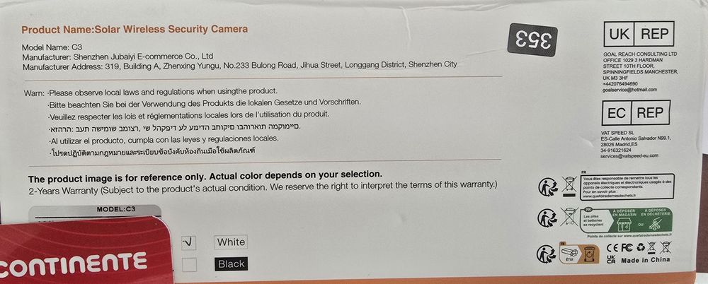 Camara de vigilância wifi 2K solar