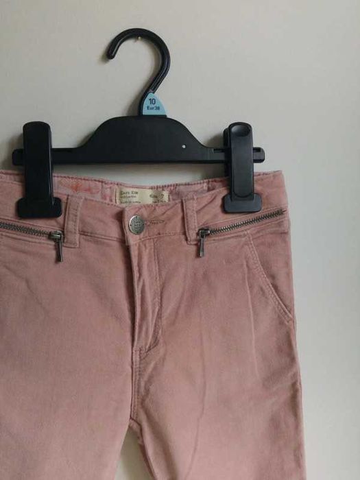 Długie spodnie rurki miękkie elastyczne różowe wiosenne Zara 122 7 lat