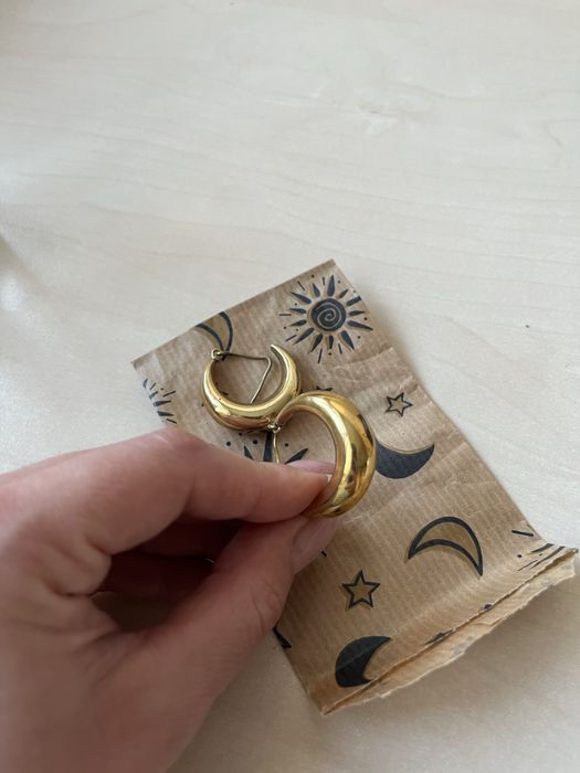 Złote duże kolczyki grube koła 3 cm