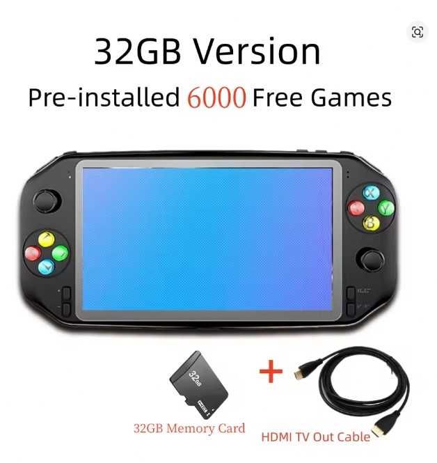 Consola Jogos portátil 7" RS16 ecrã IPS HD 6.000 jogos clássicos