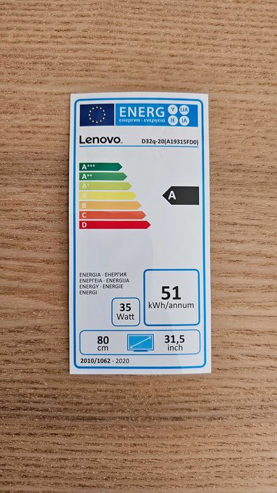 Monitor Lenovo D32q-20 32 polegadas QHD (1440p)