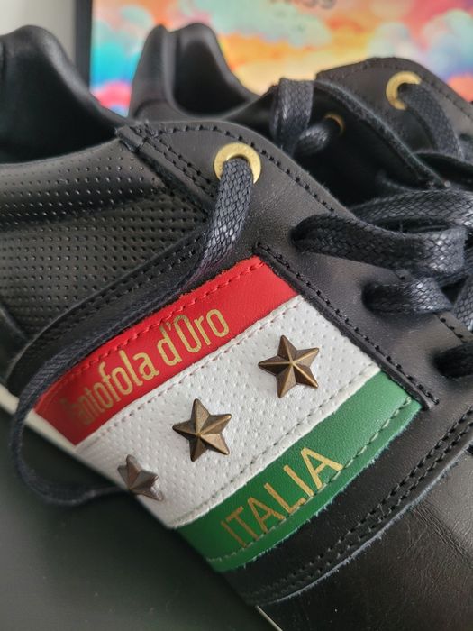 Nowe, włoskie, skórzane buty Pantofola d'Oro Italia męskie 45 Łódź