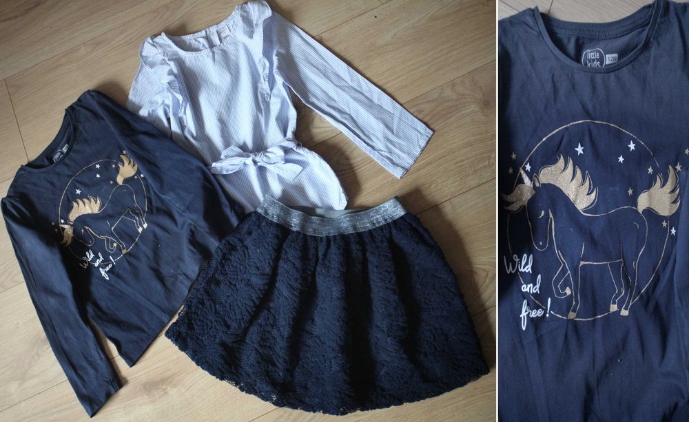 Ubrania szkolne dla dziewczynki 7-8 lat. Zara Mayoral HM Reserved