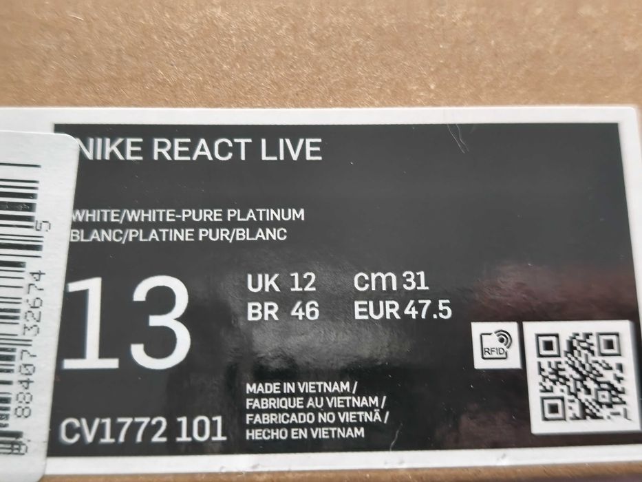 Nike React Live nowe 47,5