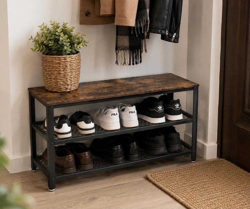 Organizer na Buty z Siedziskiem Loft Rustykalny