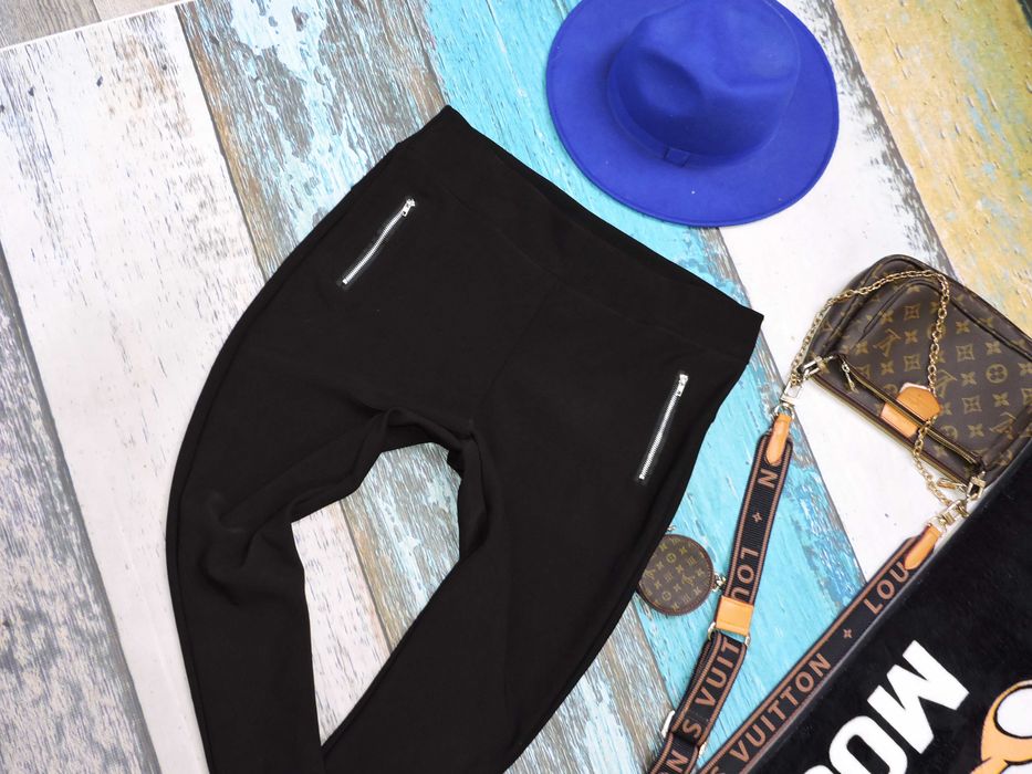 Fashion Elastyczne spodnie rurki zamki L/XL