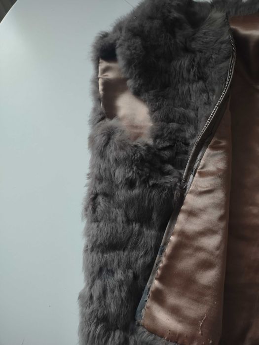 Kamizelka futerkowa naturalne z królika M/L