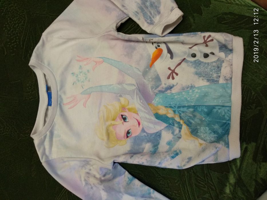 Свитшот с Эльзой на 2-3 года