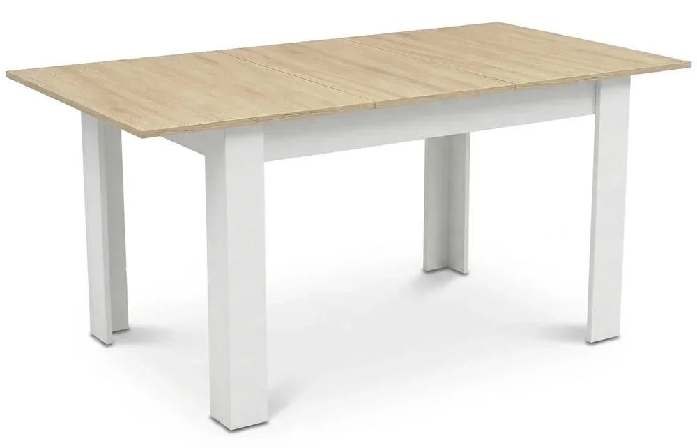 NOWY Stół Rozkładany 120/160x80 cm z Krzesłami Duży Do Domu Kuchni Jadalni Salonu Biały Dąb Sonoma Stół i Krzesła Kuchenny Zestaw Komplet Mebli OKAZJA