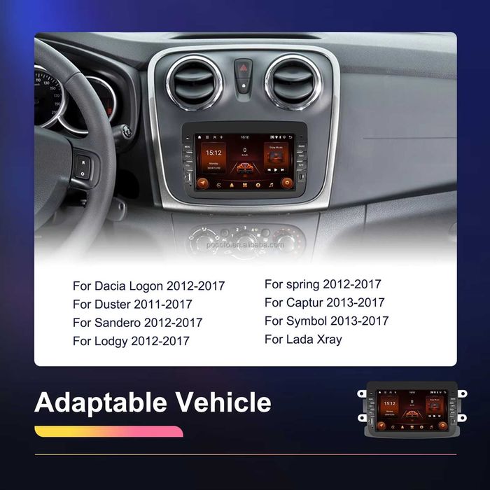 Rádio Android 7" Renault captur Dacia Duster Sandero 64GB Carplay NOVO