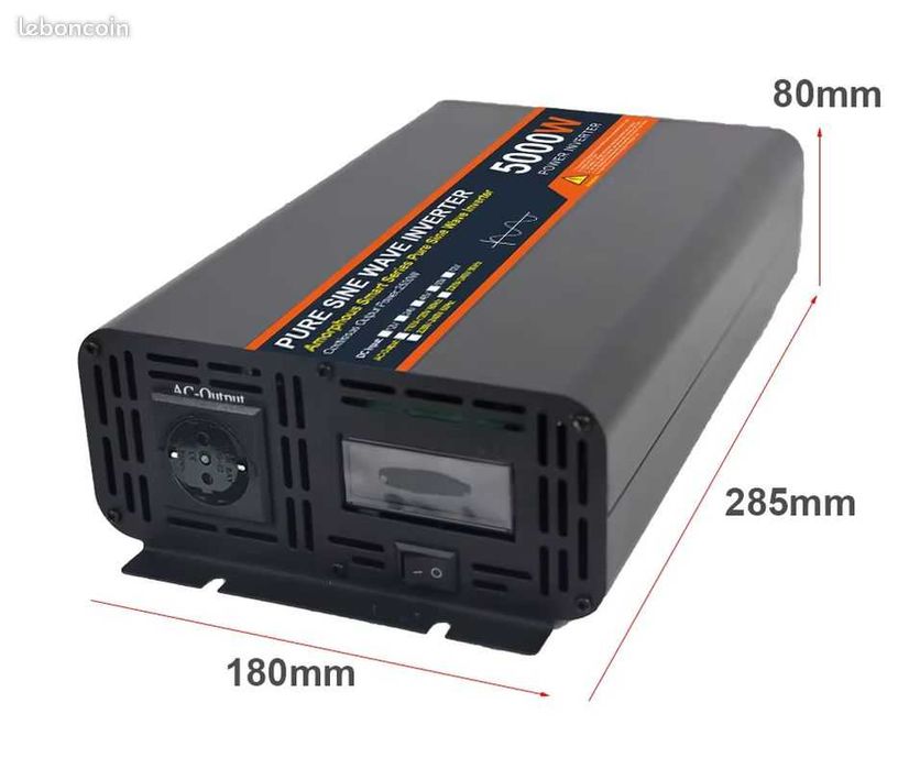 Conversor Onda Pura 5000W pico / 2500W contino 12/24 > 230V Novo