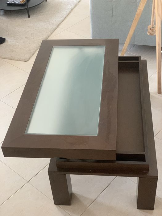 Mesa de centro madeira elevável wengue