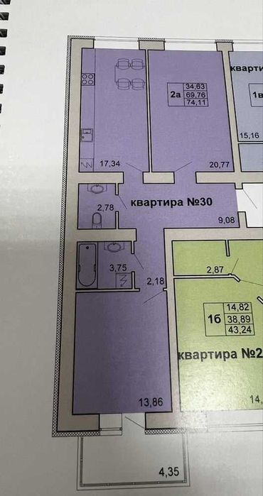 Двокімнатна в новобудові на Сінній