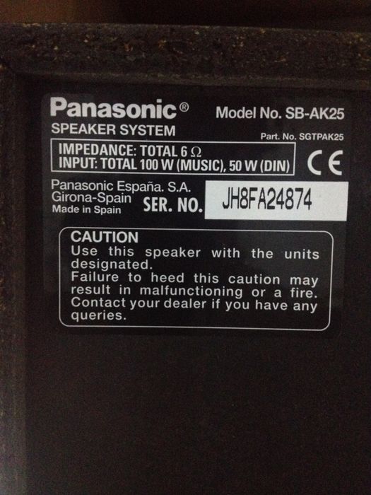 Aparelhagem Panasonic SB AK25