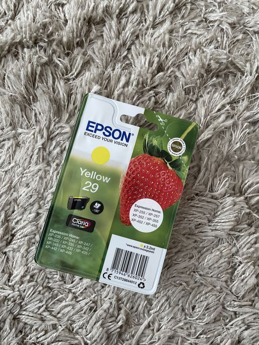 Toner tusz atrament  do drukarki Epson XP oryginalny zolty -truskawka