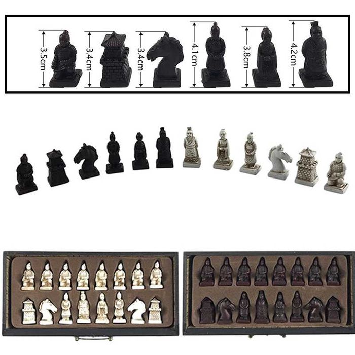 •OKAZJA• Epickie Szachy z Legendarnymi Figurkami Drewniana Szachownica