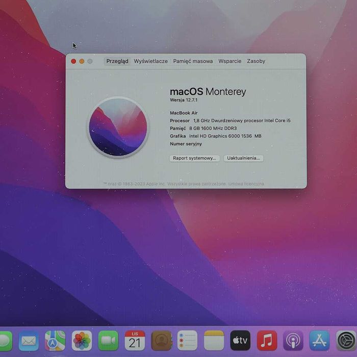 MacBook Air 13 - A1466 - 2015 - I5/1.8GHz/8GB/128GB