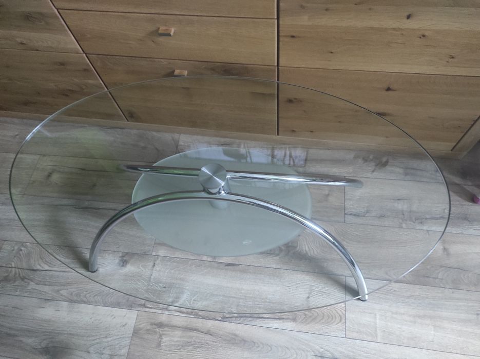 Ława szklana owalna
