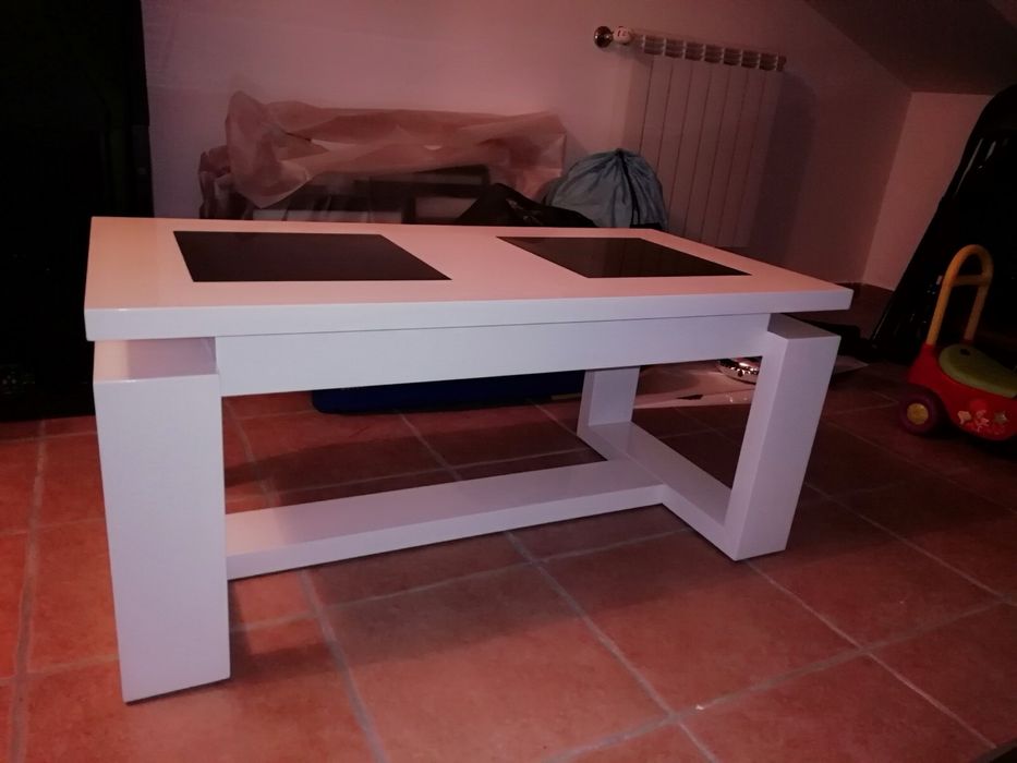 Mesa de centro - lacada branco alto brilho