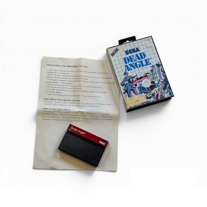 Jogo Sega Master System Dead Angle — Completo com Caixa, Cartucho e Folha de Instruções