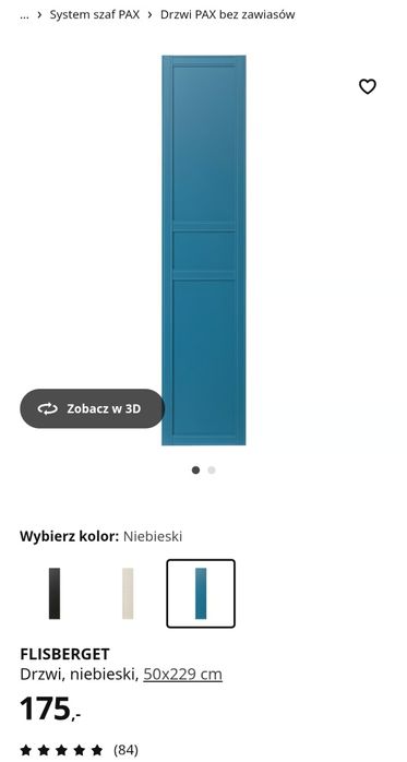 Drzwi FLISBERGET niebieskie do PAXA IKEA, 2szt