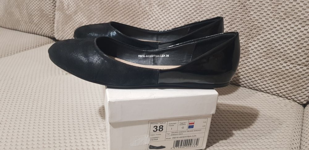 Buty baleriny damskie czarne Street Feet r. 38