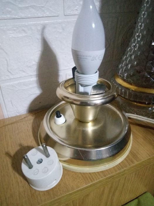 Oryginalna lampa stołowa Szarvasi sygnowana szklany klosz