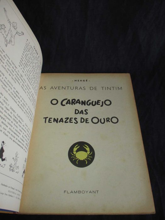 Livro BD Tintim O Caranguejo das Tenazes de Ouro Hergé Flamboyant 1961